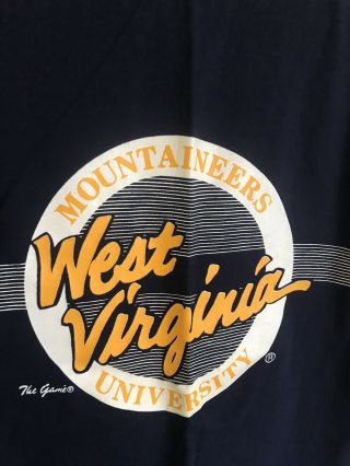 Vintage 90 ' s West Virginia University Mountaineers The Game T Shirt Medium 2