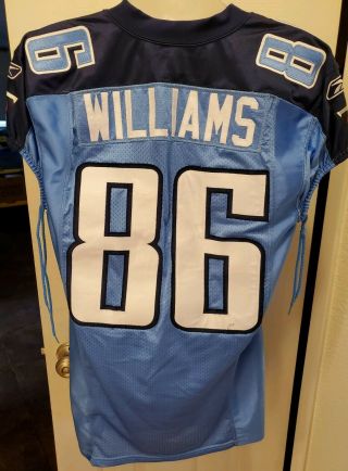86 Roydell Williams Of Tennessee Titans Nfl Game Issued Jersey 2008