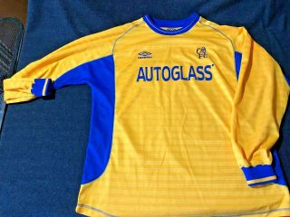 Vintage 2000 - 01 Umbro Chelsea Fc Soccer Jersey Away Xl Yellow Blue Autoglass
