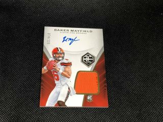 2018 Panini Limited Baker Mayfield Rookie Patch Autograph Rpa Rc Auto /125 Cle