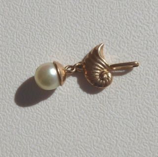 Vintage Ussr Soviet Russian Solid 14k/ 583 Yellow Gold South Sea Pearl Pendant