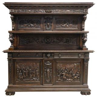 LARGE ITALIAN RENAISSANCE REVIVAL CARVED SIDEBOARD,  19th century (1800s) 2