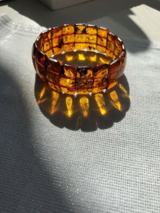 Classic Elegant Antique German Amber Large Bracelet