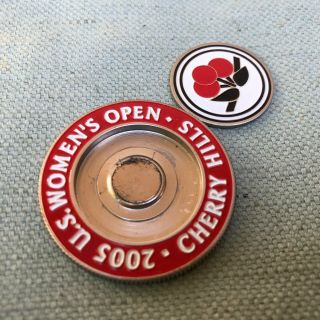 Cherry Hills 2005 US Women’s Open Ball Marker Coin Red White 2 Sided Magnetic 2