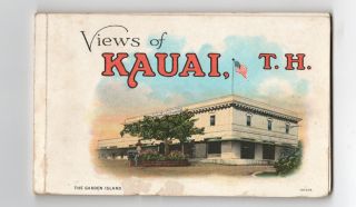 12 Vintage Color Postcard Booket Of Kauai Territory Of Hawaii 1940s
