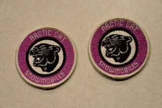 Two 3 " Vintage Arctic Cat Snowmobile Logo Patches