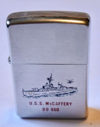 Vintage Zippo Lighter Us Navy Ship Mccaffery Dd 860 Bougainville 1950 - 1957