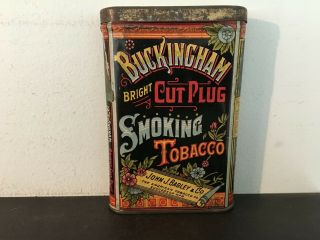 Vintage Buckingham Pocket Tobacco Tin - Antique - Pipe - Cigarette - Advertising