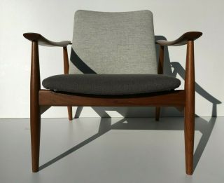 Authentic Finn Juhl Fd138 Teak Mid Century Danish Modern Lounge Chair