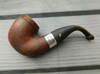 Vintage Peterson Wooden & Solid Silver Band Pipe Sherlock Holmes Petersons