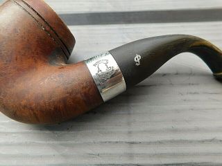 Vintage PETERSON Wooden & Solid Silver Band Pipe Sherlock Holmes Petersons 3