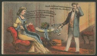 1880 Litho Color William’s Tobacco Co.  Trade Card - “does Not Injure The Breath”