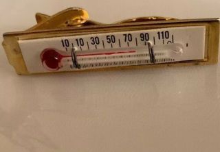 Vintage Antique Thermometer Clip Brooch Pin,  Gold Tone Unique Cool Nurse Doctor