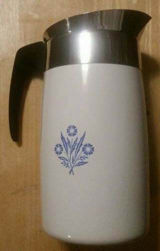 Corning 10 Cup Electric Percolator Coffee Pot Cornflower Blue Vintage,  No Lid