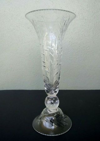 Pairpoint - Colias - Antique Abp Cut Glass Butterfly Spider Web Vase