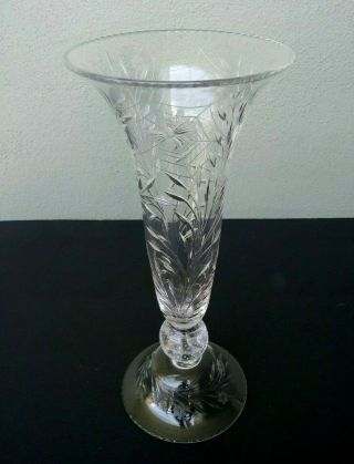 PAIRPOINT - COLIAS - ANTIQUE ABP CUT GLASS BUTTERFLY SPIDER WEB VASE 2
