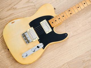 1978 Fender Telecaster Vintage Electric Guitar Blonde Humbucker Modded W/ Case
