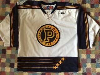 Pensacola Ice Pilots Game Issued Hockey Jersey - 54 Fight Strap Echl Nhl Ahl