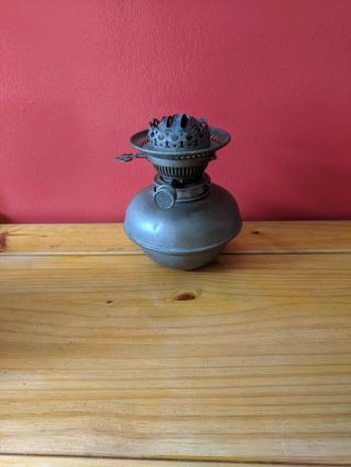 Antique / Vintage Brass Drop In Oil Lamp - Hinks No2 Lever Burner
