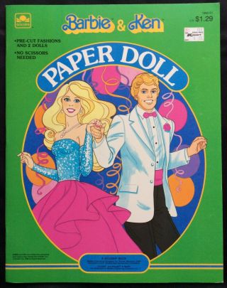 Barbie And Ken Paper Dolls,  Whitman 1984,  Uncut