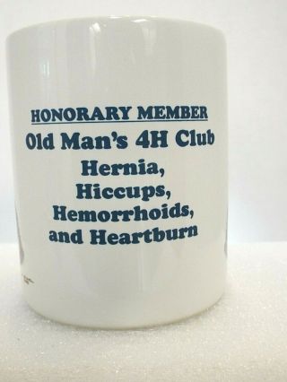 Vtg.  1983 Leanin ' Tree Coffee Mug Honorary Member Old Man ' s 4H Club 12 oz.  Korea 2