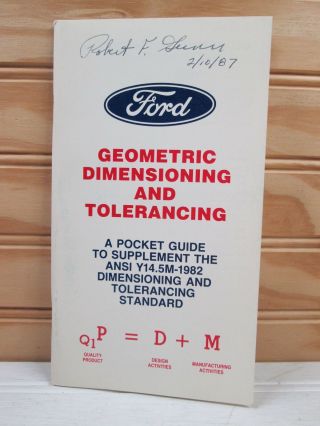 Vintage Ford Pocket Guide Geometric Dimensioning & Tolerancing Booklet 80s