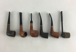 Set of Six Vintage Estate Smoking Pipes with Display Stand 3
