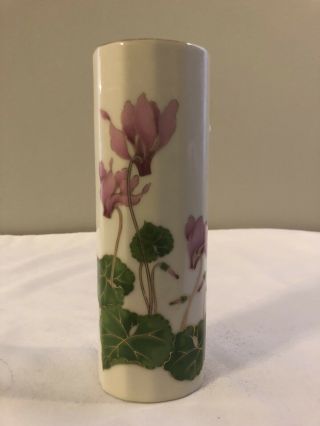 Vintage Otagiri Bud Vase With Gold Trim - Cyclamen - Japan