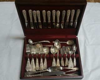 85 Piece Set Of Kirk Repousse Sterling Silver Flatware Service For 12 With Extrs