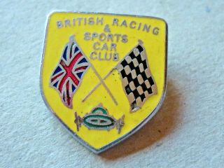 Vintage Motor Racing Badge British Racing & Sports Car Club Badge