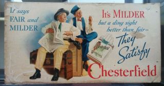 Chesterfield Cigarettes Cardboard Ad 1940 
