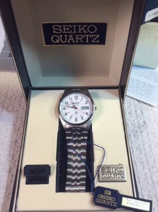 Vintage Seiko Railroad Approved Quartz Watch 5h23 - 8a09 W/ Orig Papers,  Case & Bo