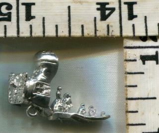 VINTAGE STERLING BRACELET CHARM 105848 OPENING OLD LADY IN THE SHOE $16.  00 2