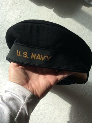 Vintage Wwii Us Navy 100 Wool Beret Size 6 7/8