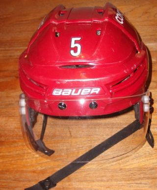 Arizona Coyotes Connor Murphy Game - Worn Bauer Red Home Helmet 5 From 2016 - 2017