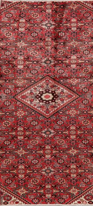 Vintage Geometric Malayer Runner Rug Hand - Knotted Oriental Kitchen Carpet 3x8