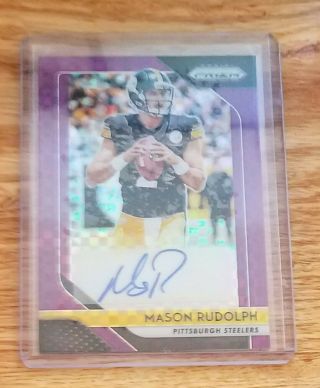 Mason Rudolph Steelers 2018 Panini Prizm Purple Power Rookie Auto 8/49