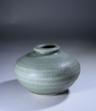 Antique Chinese Celadon Glazed Squat Vase - Song Dynasty