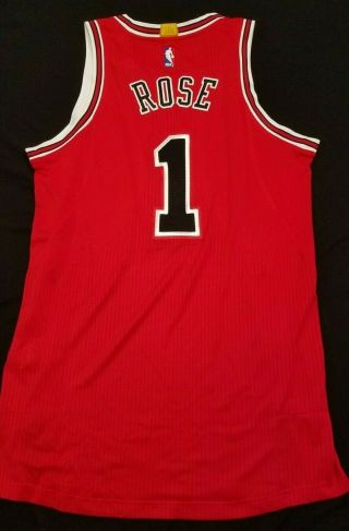 2014 - 15 Derrick Rose Game Worn Red Adidas Chicago Bulls Jersey Cbu01478
