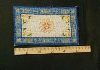 Vintage 3 " X5 " Doll House Petit Point Rug,  Hand Made