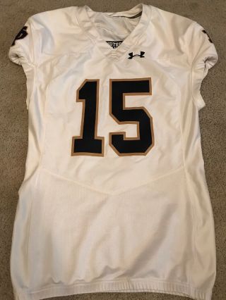2015 Team Issued Notre Dame Football Under Armour Away Jersey 15