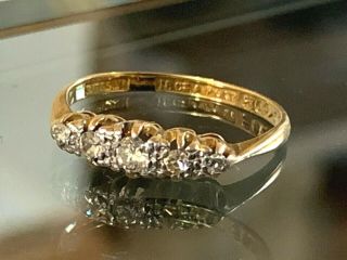 Antique 18ct Gold & Platinum Diamond Ring Uk Size K