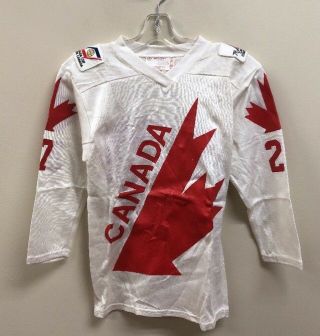 Vintage 1976 Darryl Sittler 27 Team Canada Cup Hockey Jersey Durene Size Boys S