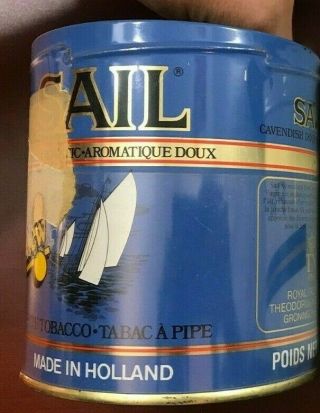 Vintage Sail Tin Can Pipe Tobacco From Canada - For Herman -