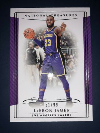 Lebron James 2018 - 19 Panini National Treasures Base 51/99 Lakers Nt