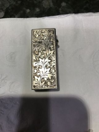 Vintage Engraved Sterling Silver 950 Cigarette Lighter