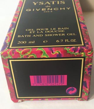 Vintage YSATIS de Givenchy Paris Bath and Shower Gel - 200 ml 6.  7 oz - Boxed 3
