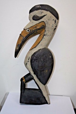 Vintage Hand Carved And Painted Standing Wood Toucan Bird