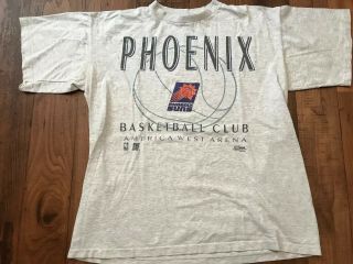 Vintage Salem Phoenix Suns Nba Sticker Shirt 90s Barkley Xl America West Arena