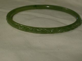 .  Vintage Jade Green Celluloid Bangle Bracelet.